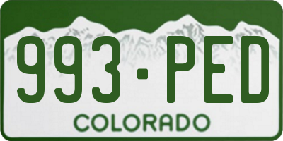 CO license plate 993PED