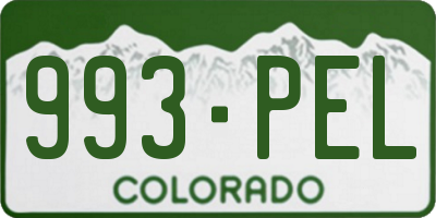 CO license plate 993PEL