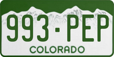 CO license plate 993PEP