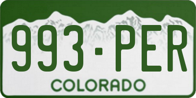 CO license plate 993PER