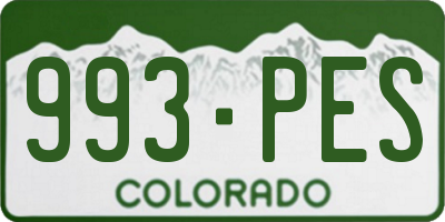 CO license plate 993PES