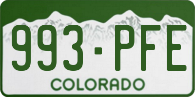 CO license plate 993PFE