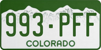 CO license plate 993PFF