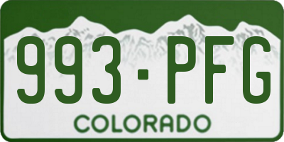 CO license plate 993PFG