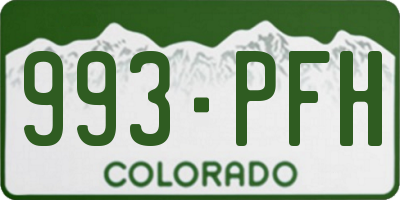 CO license plate 993PFH