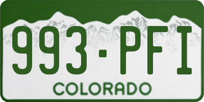 CO license plate 993PFI