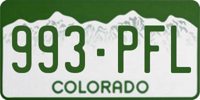CO license plate 993PFL