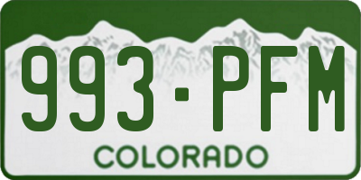 CO license plate 993PFM