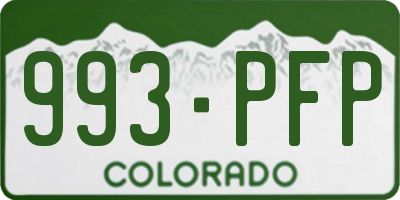 CO license plate 993PFP
