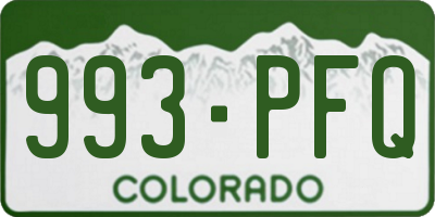 CO license plate 993PFQ