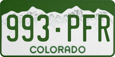CO license plate 993PFR