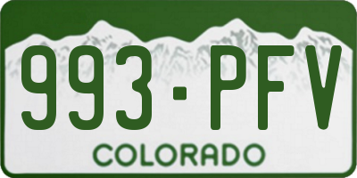 CO license plate 993PFV