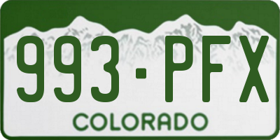 CO license plate 993PFX