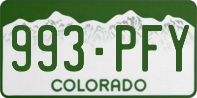 CO license plate 993PFY