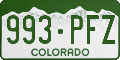 CO license plate 993PFZ