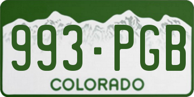 CO license plate 993PGB