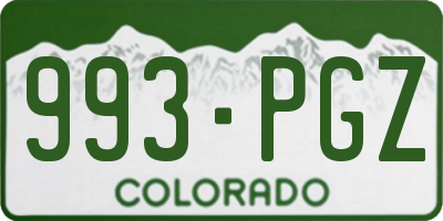 CO license plate 993PGZ