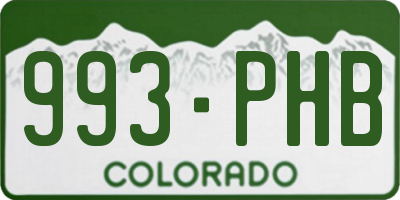 CO license plate 993PHB