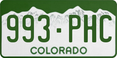 CO license plate 993PHC