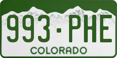 CO license plate 993PHE