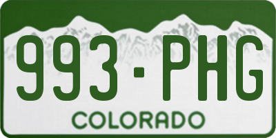 CO license plate 993PHG