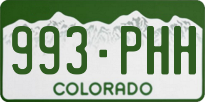 CO license plate 993PHH