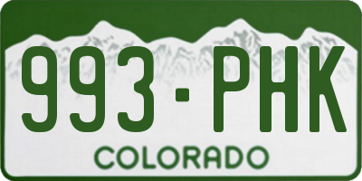 CO license plate 993PHK