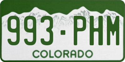 CO license plate 993PHM