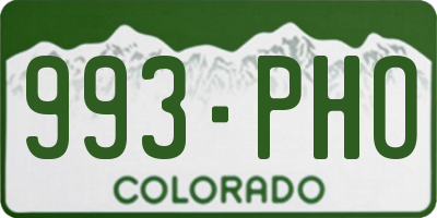 CO license plate 993PHO