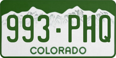 CO license plate 993PHQ
