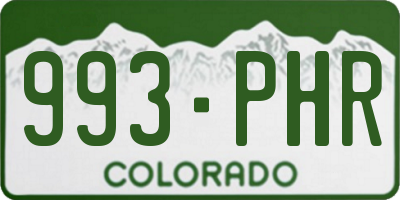 CO license plate 993PHR