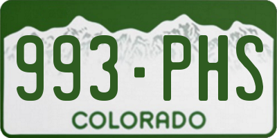 CO license plate 993PHS