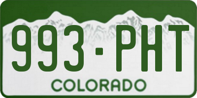 CO license plate 993PHT