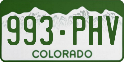 CO license plate 993PHV