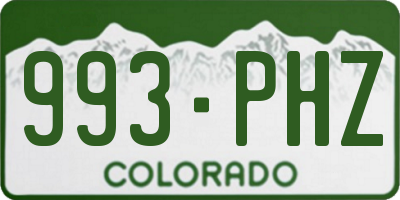 CO license plate 993PHZ