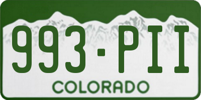 CO license plate 993PII