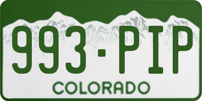 CO license plate 993PIP