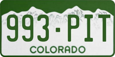 CO license plate 993PIT