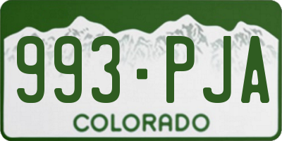 CO license plate 993PJA
