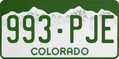 CO license plate 993PJE