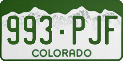 CO license plate 993PJF
