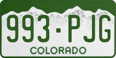 CO license plate 993PJG