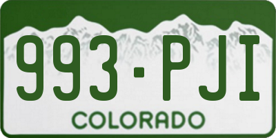 CO license plate 993PJI