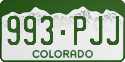CO license plate 993PJJ