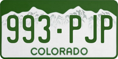 CO license plate 993PJP