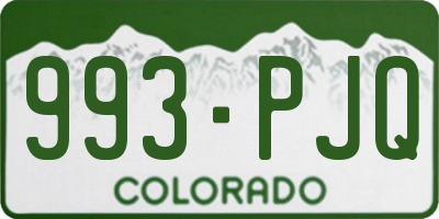 CO license plate 993PJQ