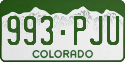 CO license plate 993PJU