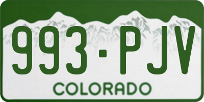 CO license plate 993PJV