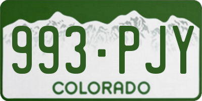 CO license plate 993PJY