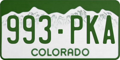 CO license plate 993PKA